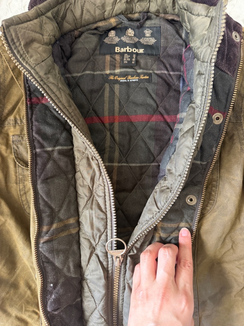 Barbour Ashley Waxed Jacket with Quilted Liner size U.S. 8 - Picture 6 of 10